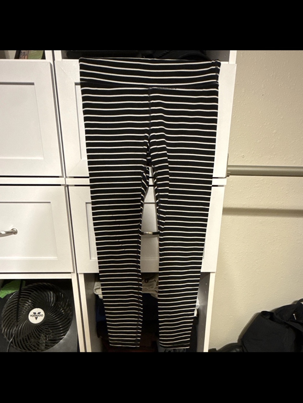Athleta Black and White Striped Girls' Leggings